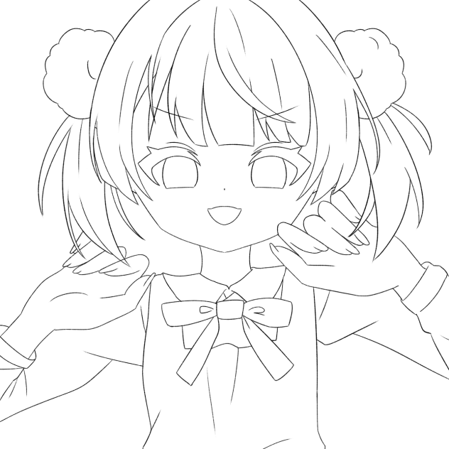 ロリかみういちゃん　線画