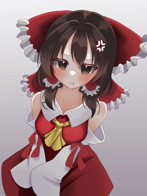 怒ってる霊夢