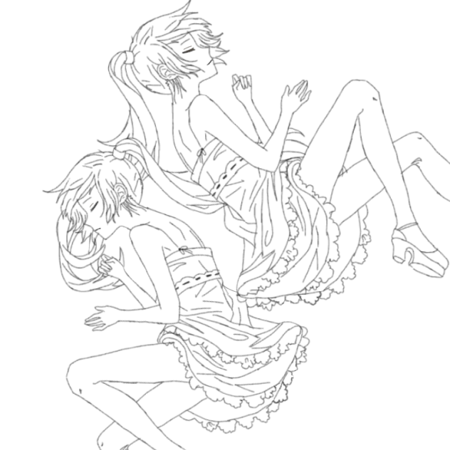 ２人は夢の中　線画