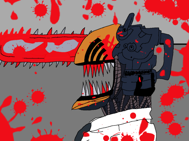 Chainsaw man with blood