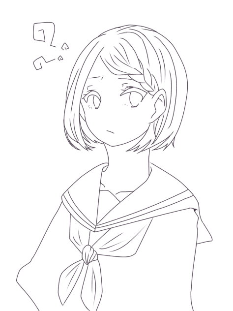 線画 セーラー服