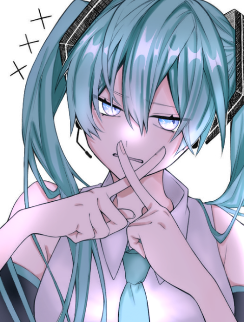 フリー線画　ミクさん