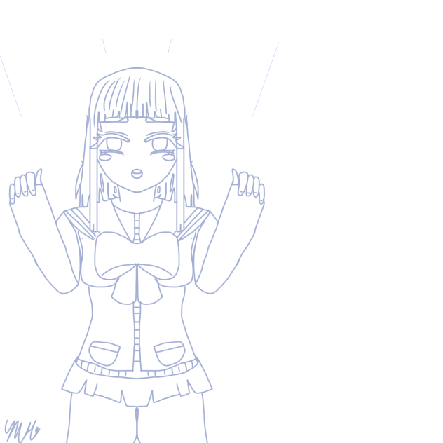 Anime girl Lineart