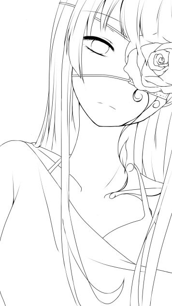 【線画】少女 その未来