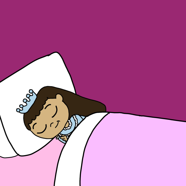 Sleeping Beauty sleeping in bed