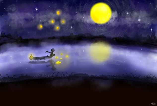 Night by the lake - ibisPaint