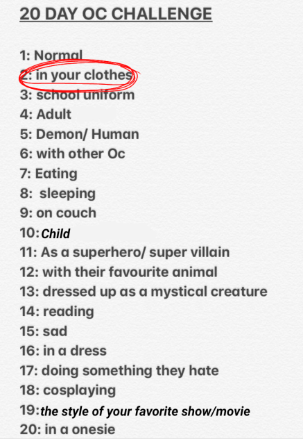 20 day challenges