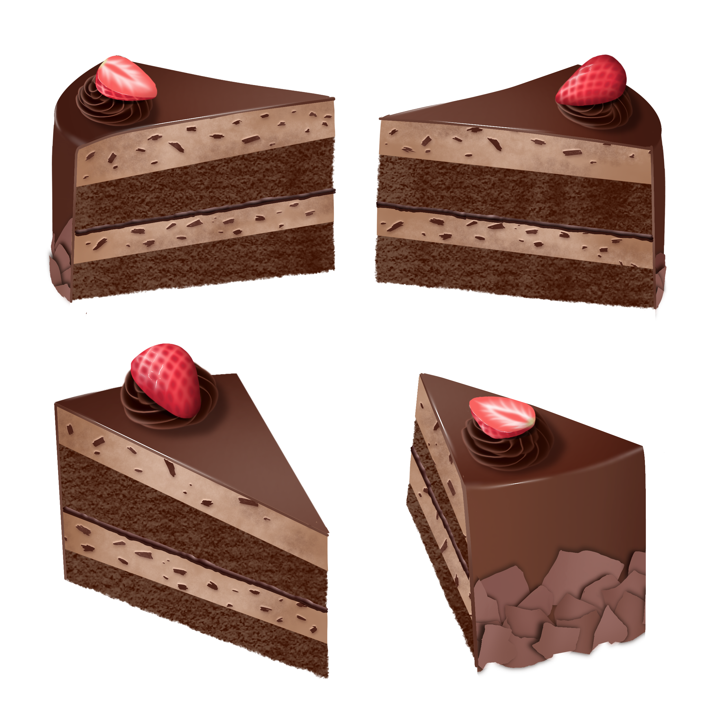 Slices of chocolate cake - ibisPaint