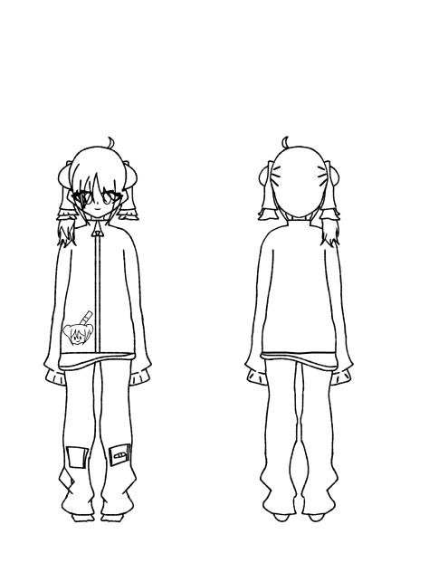副代理ちゃん　立ち絵　色無し