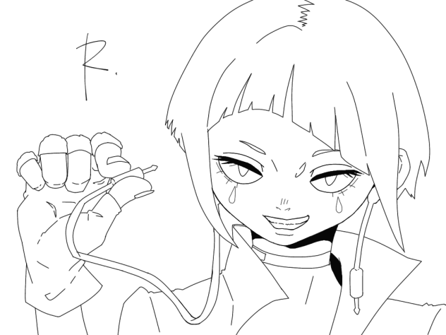 耳郎響香ちゃん　線画