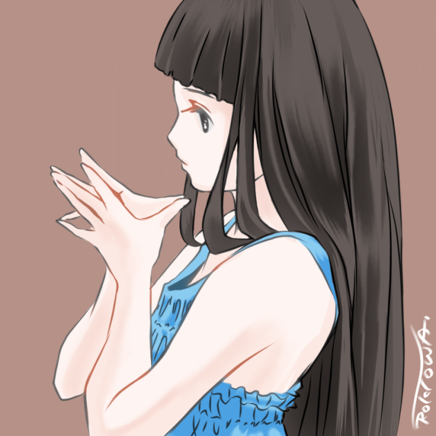 ワンドロ「ぱっつんロング」