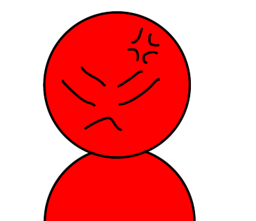 はじめて怒ってる人を描きました(円定規使用、デフォルメしました)