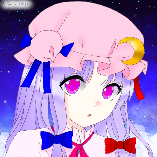 《パチュリー💫》Raijuさんの線画お借りいたした