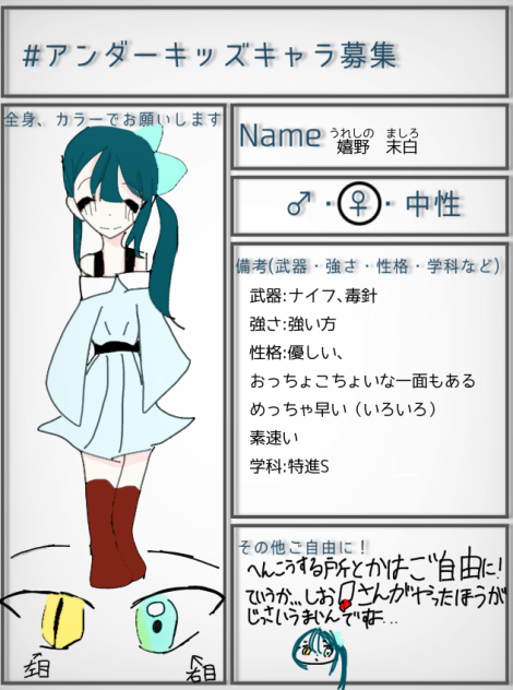 アンキズキャラ募参加させていただきました〜