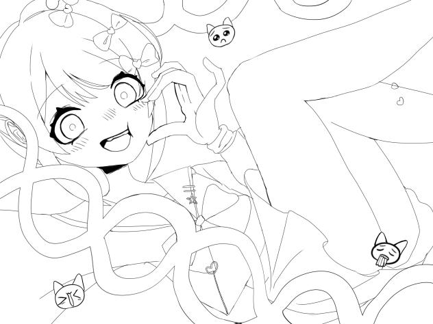 ちょーぜつさいかわてんしちゃん♡線画