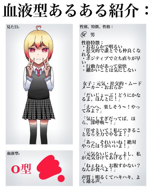 血液型あるある紹介：O型　女