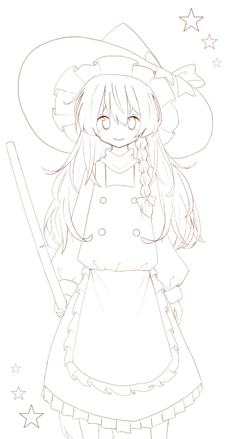 魔理ちゃん 線画