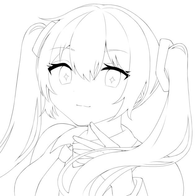ドヤッ　線画