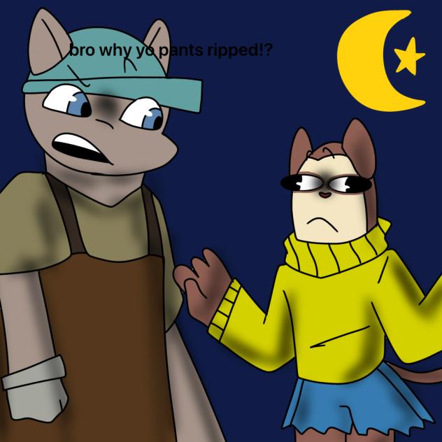 HIS PANTS RIPPED