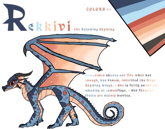 Rekkivi the Rainwing Skywing hybrid