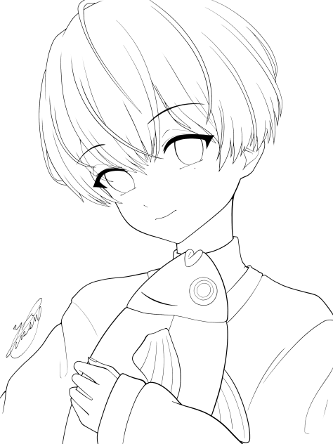 ごんたさんハピサバ（線画）