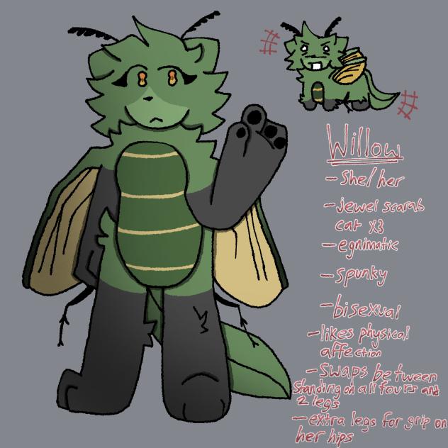 bugcat oc to ship my gf's with