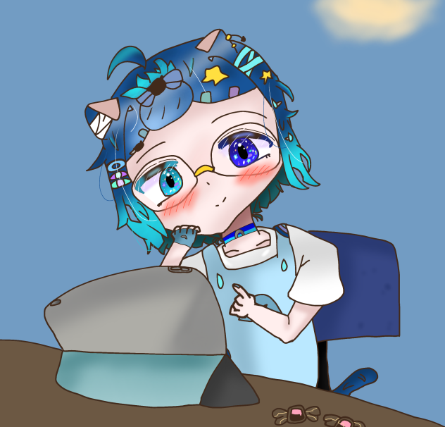 水雨がお絵描きしてる姿