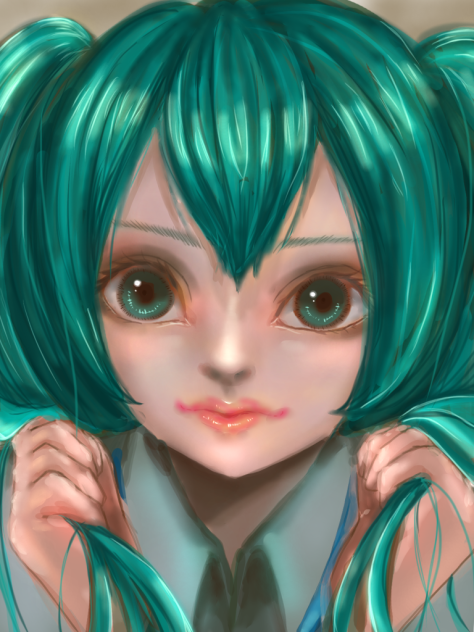 ミクさんで厚塗り練習2