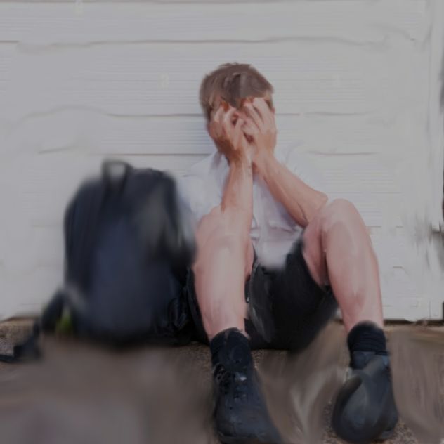 A10 yrs child crying on schoolar uniform - ibisPaint