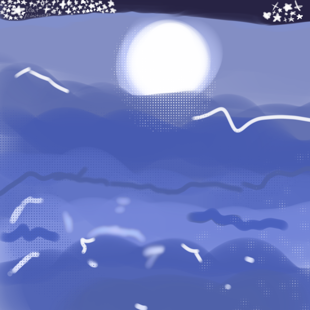 stars fading into the night sky (lake) - ibisPaint