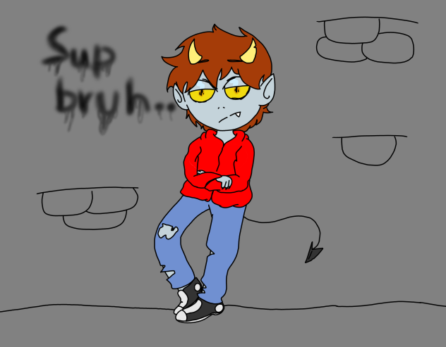 Cartoony Teenage Demon Boy
