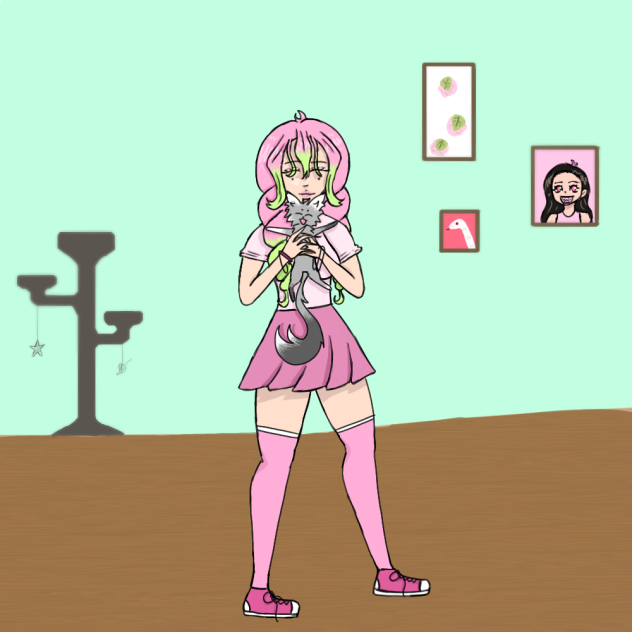 💗mitsuri and a kitty💗