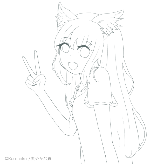 爽やかな夏線画