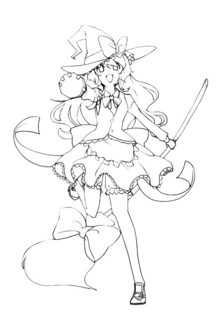 ソシャゲ風魔理沙　線画