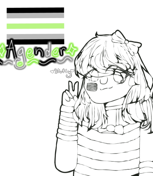 Agender Character Lineart
