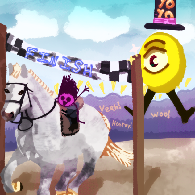 Bloogin Wins the Horse Race