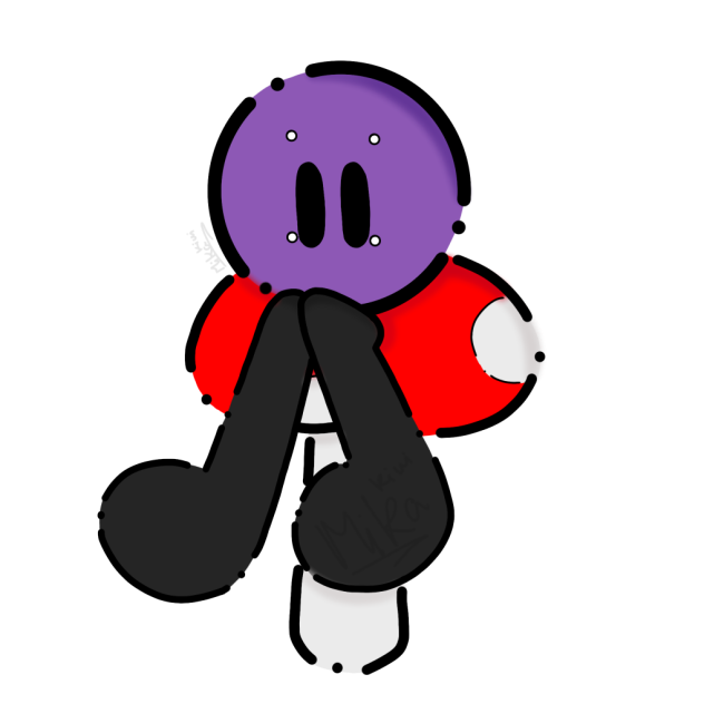 Button sitting on a mushroom