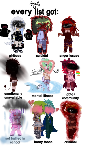 “friend list but make it angsty”