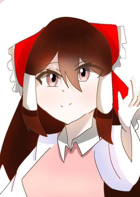さきが霊夢のリボンつけたよ！