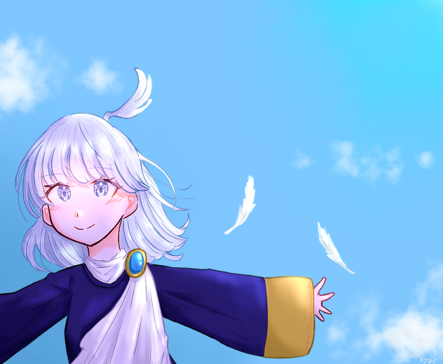 鳥のように羽ばたく。