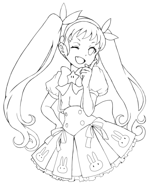 【線画】魔法少女まよい