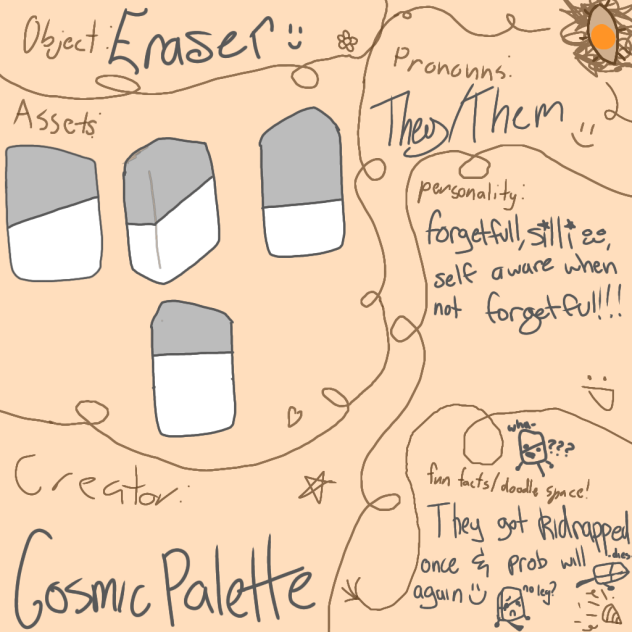 uhh, eraser, a silli co-host for a silli