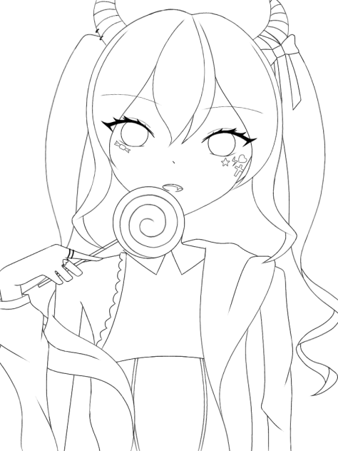 Halloween Devil (線画)