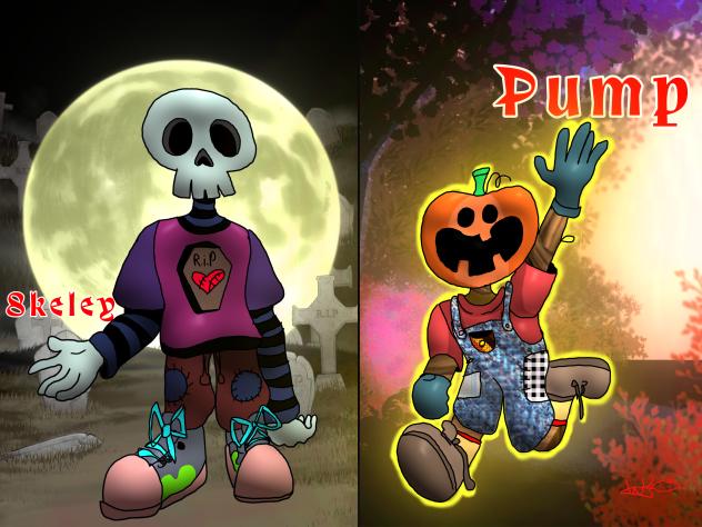 Skele and pump,off my art book💜💜