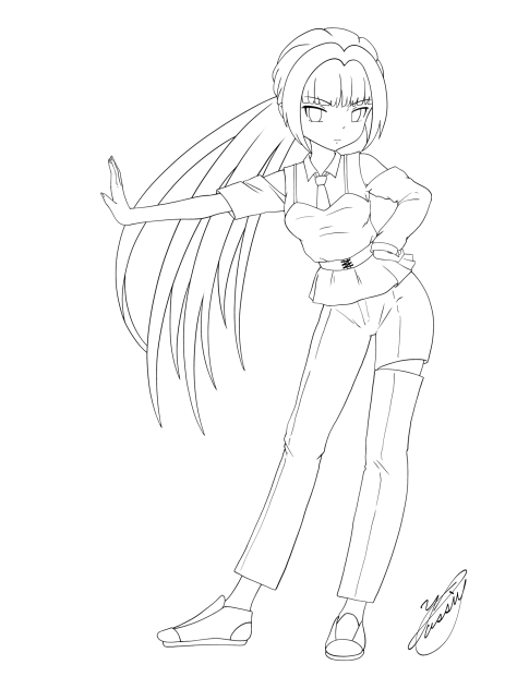 Cool Girl（線画）