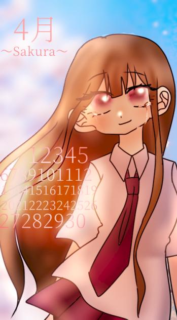 カレンダー風イラスト4月