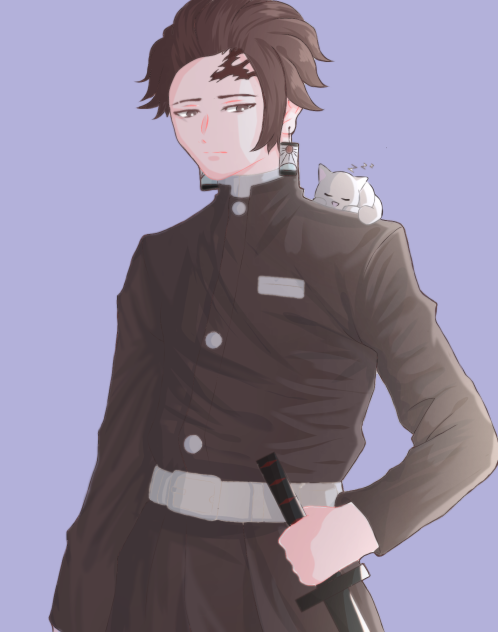 tanjiro And a cat