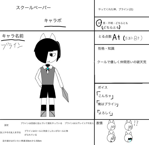 スクールペーパーキャラ募集