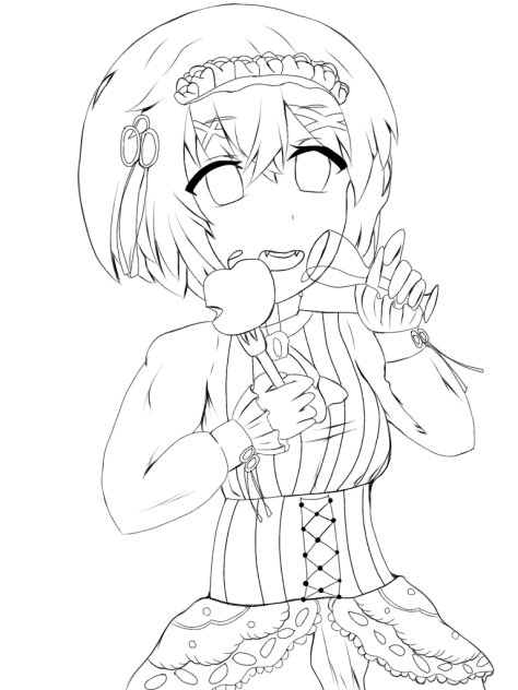 アカズキ 線画2 黒目なし