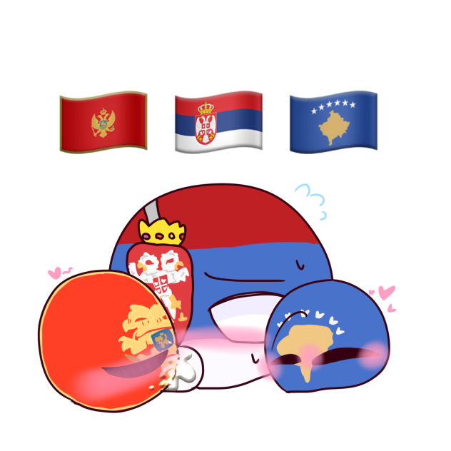 Countryballs heat 🇽🇰🇲🇪🇷🇸